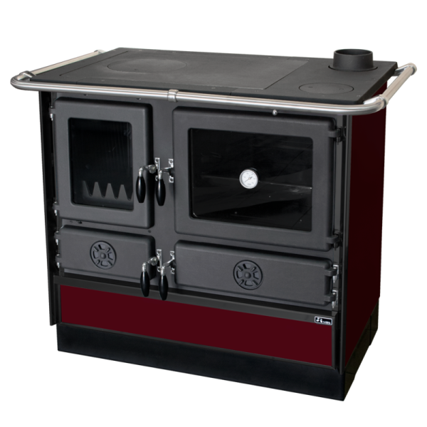Šporet na čvrsto gorivo MBS magnum plus 4D,bordo, desni